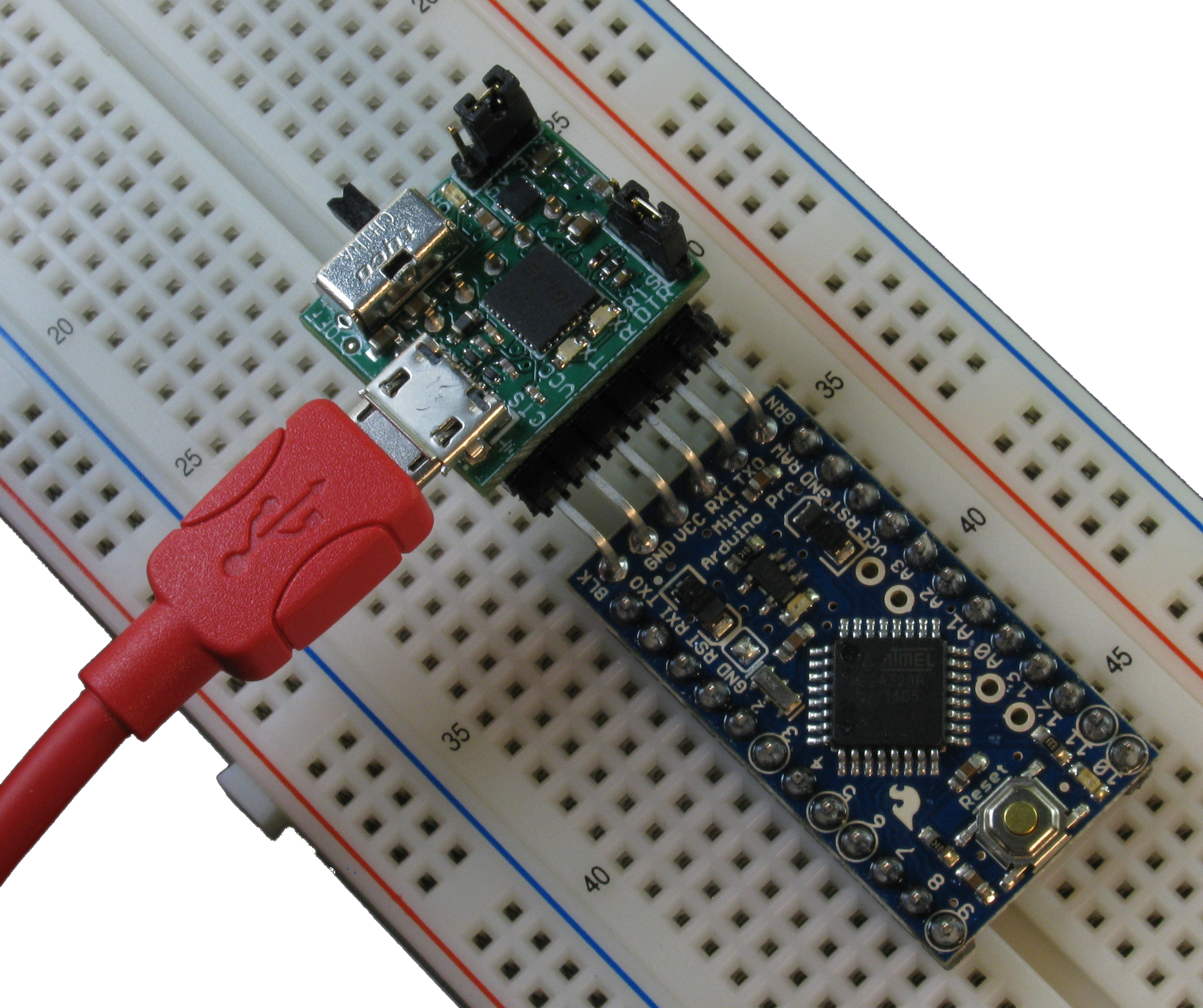 The VisiPort2 programs the Mini Pro